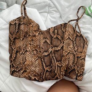 zara corset top in snake print